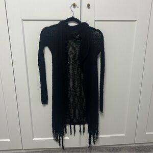 Forever 21 Black Fringe Cardigan